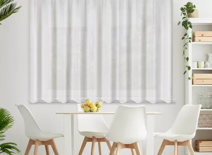 Firana na taśmie 300x150 SIBEL biała z szampańskim nadrukiem drobnych rombów