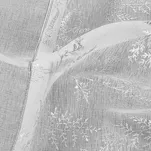 Firana na przelotkach 140x250 ILANA biała z etaminy ze srebrnym nadrukiem listków - 3