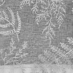 Firana na przelotkach 140x250 ILANA biała z etaminy ze srebrnym nadrukiem listków - 2