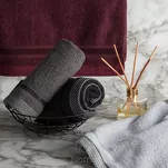 Ręcznik 100x150 ABBIE stalowy  z żakardową błyszczącą bordiurą w pasy z delikatną krateczką 500 g/m2 - 5