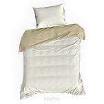 Pościel satynowa 220x200 NOVA 3 dwukolorowa gładka kremowa beżowa - 5