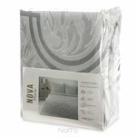 Pościel welwetowa 220x200 FLANO 5 srebrna z tłoczonym wzorem ornamentowym z kolekcji NOVA - 7