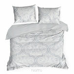 Pościel welwetowa 220x200 FLANO 5 srebrna z tłoczonym wzorem ornamentowym z kolekcji NOVA - 6