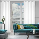 Zasłona na przelotkach 135x250 LOGAN zaciemniająca biała jednokolorowa z półmatowej tkaniny - 11