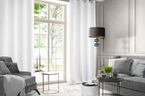 Zasłona na przelotkach 135x250 LOGAN zaciemniająca biała jednokolorowa z półmatowej tkaniny - 10