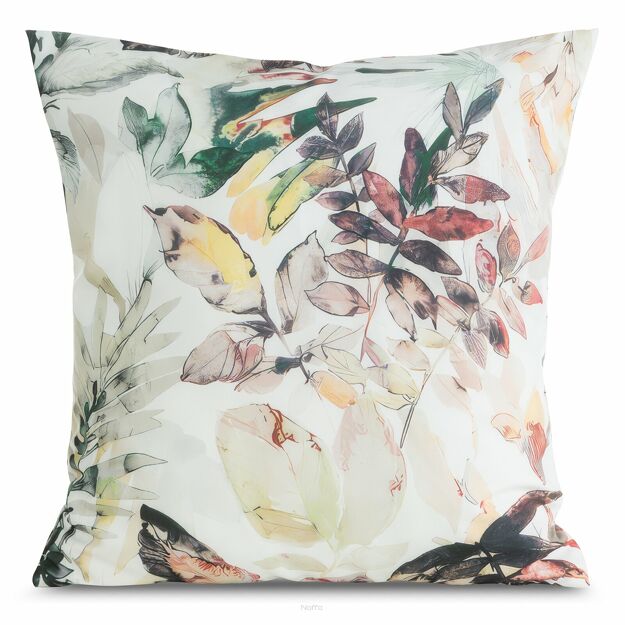 Poszewka dekoracyjna 45x45 GARDEN 2 biała z kolorowym wzorem kwiatowym na taras wodoodporna
