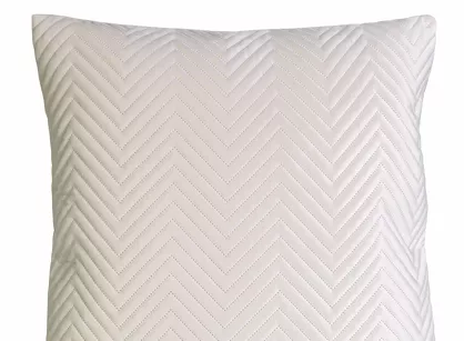 Poszewka welwetowa 45x45 Sofia kremowa pikowana w gęstą jodełkę