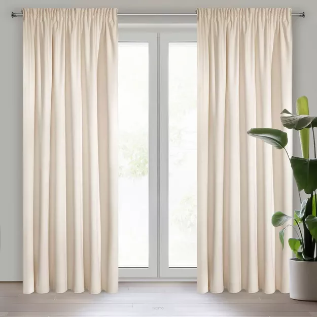 Zasłona na taśmie 140x270 VILLA welwetowa jasny beż o aksamitnej strukturze