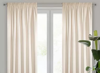 Zasłona na taśmie 140x270 VILLA welwetowa jasny beż o aksamitnej strukturze