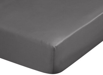 Prześcieradło z satyny bawełnianej z gumką DINA stalowe 160x200 z kolekcji Diva Line