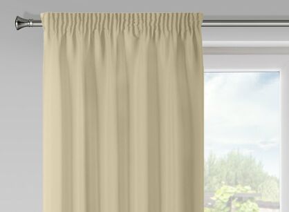 Zasłona na taśmie 140x175 RITA jednokolorowa beżowa z miękkiej tkaniny