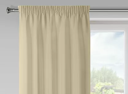 Zasłona na taśmie 140x175 RITA jednokolorowa beżowa z miękkiej tkaniny