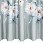 Zasłona na taśmie 135x270 NILA zaciemniająca srebrna różowa kwiatowy nadruk - 6