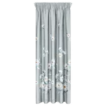 Zasłona na taśmie 135x270 NILA zaciemniająca srebrna różowa kwiatowy nadruk - 12