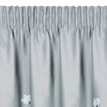 Zasłona na taśmie 135x270 NILA zaciemniająca srebrna różowa kwiatowy nadruk - 4