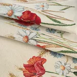 Bieżnik gobelinowy 45x140 1306 naturalny z nadrukiem maków - 4