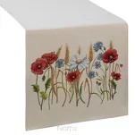 Bieżnik gobelinowy 45x140 1306 naturalny z nadrukiem maków - 2