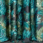 Zasłona na taśmie 140x270 DAVOS welwetowa czarna ze złotym nadrukiem egzotycznych liści - 4