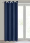 Zasłona na przelotkach 135x250 LOGAN zaciemniająca granatowa jednokolorowa z półmatowej tkaniny - 8