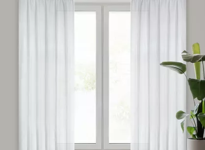 Firana na taśmie 140x270 VIOLA biała z etaminy z delikatnym połyskiem