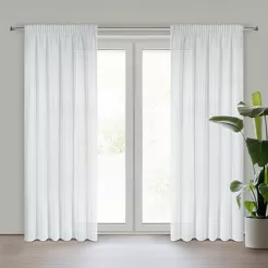 Firana na taśmie 140x270 VIOLA biała z etaminy z delikatnym połyskiem