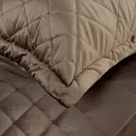 Narzuta welwetowa 200x220 RIA 6 brązowa przeszywana grubą nicią zdobiona wzorem geometrycznym - 3