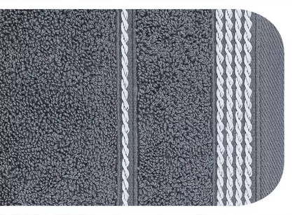 Ręcznik bawełniany 30x50 MIRA grafitowy zdobiony bordiurą w pasy