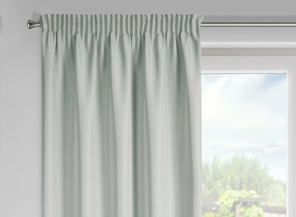 Zasłona na taśmie 140x175 RITA jednokolorowa stalowa z miękkiej tkaniny