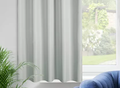 Zasłona na taśmie 140x175 RITA jednokolorowa stalowa z miękkiej tkaniny