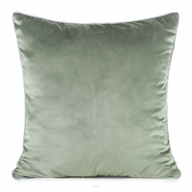 Poszewka welwetowa 45x45 GAJA 2 jednokolorowa oliwkowa obszyta lamówką