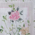 Obrus 140x180 SUMMER 7 naturalny miętowy z nadrukowanym wzorem delikatnych kwiatków - 3