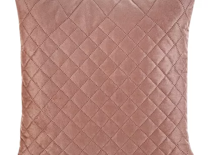 Poszewka welwetowa 40x40 LUIZ 3 różowa pikowana w geometryczny wzór Design 91