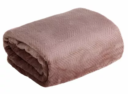 Koc na fotel 70x160 CINDY 5 ceglany puszysty w jodełkę Design 91