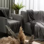 Koc jednokolorowy 170x210 TEDY stalowy imitujący buklę - 7