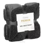 Koc jednokolorowy 170x210 TEDY stalowy imitujący buklę - 2