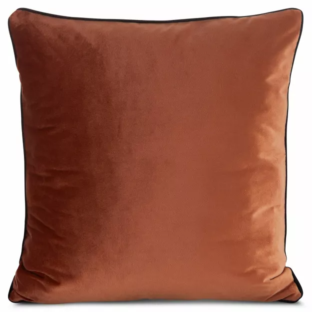 Poszewka welwetowa 45x45 GAJA 2 jednokolorowa ceglana obszyta lamówką