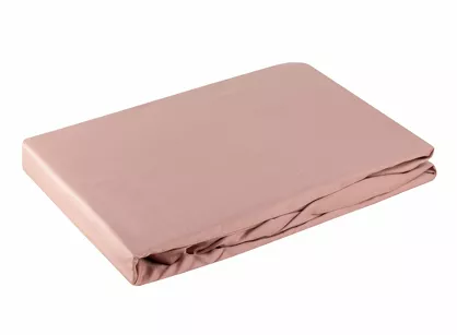 Prześcieradło z satyny bawełnianej z gumką NOVA 3 pudrowe 220x200