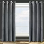 Zasłona gotowa na przelotkach 140x250 ROSA welwetowa grafitowa Design 91 - 8