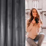 Zasłona na przelotkach 140x250 ROSA welwetowa grafitowa Design 91 - 14