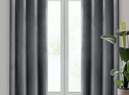 Zasłona na przelotkach 140x250 ROSA welwetowa grafitowa Design 91