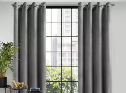 Zasłona  na przelotkach 140x250 ROSA welwetowa grafitowa Design 91