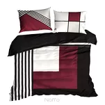 Pościel z makosatyny 160x200 EVA 9 Eva Minge czarna bordowa geometryczny wzór Premium - 3