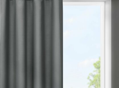 Zasłona na przelotkach 140x175 RITA jednokolorowa grafitowa z miękkiej tkaniny