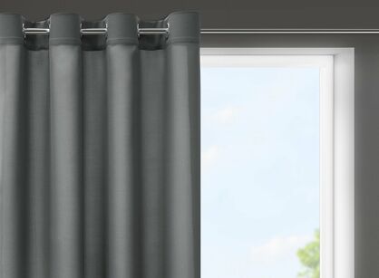 Zasłona na przelotkach 140x175 RITA jednokolorowa grafitowa z miękkiej tkaniny