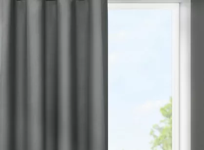 Zasłona na przelotkach 140x175 RITA jednokolorowa grafitowa z miękkiej tkaniny