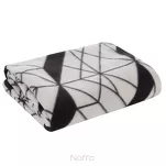 Koc polarowy 150x200 GEO 1 kremowy z czarnym wzorem geometrycznym - 4