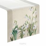 Bieżnik gobelinowy 40x100 1300 naturalny zielony z nadrukiem przebiśniegów - 5