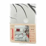 Pościel świąteczna 220x200 BERRY biała w z panelowym nadrukiem ptaszków z satyny bawełnianej - 2