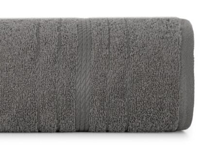 Ręcznik 30x50 ELMA stalowy z delikatną żakardową bordiurą w tonacji ręcznika