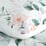 Pościel z makosatyny 160x200 JULIET biała zielona wzór kwiatowy dwustronna Premium - 2